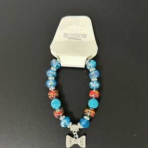 Blossom Beaded Bracelet with Bow Charm